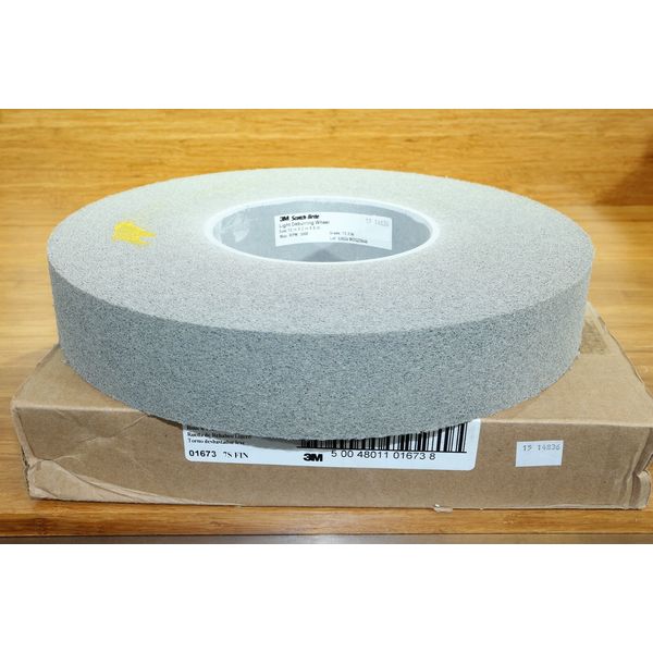 3M Scotch-Brite EXL 12” x 2” x 5" Unitized Light Deburring Wheel 7S Fine Grit