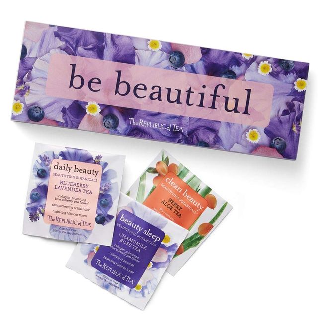 The Republic of Tea Be Beautiful Trio Sampler Set, 30 Herbal Tea Bags