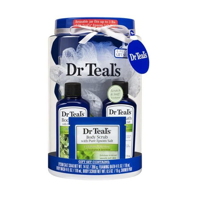 Dr. Teal's Epsom Salt Eucalyptus & Spearmint Regimen Set with Reusable Container