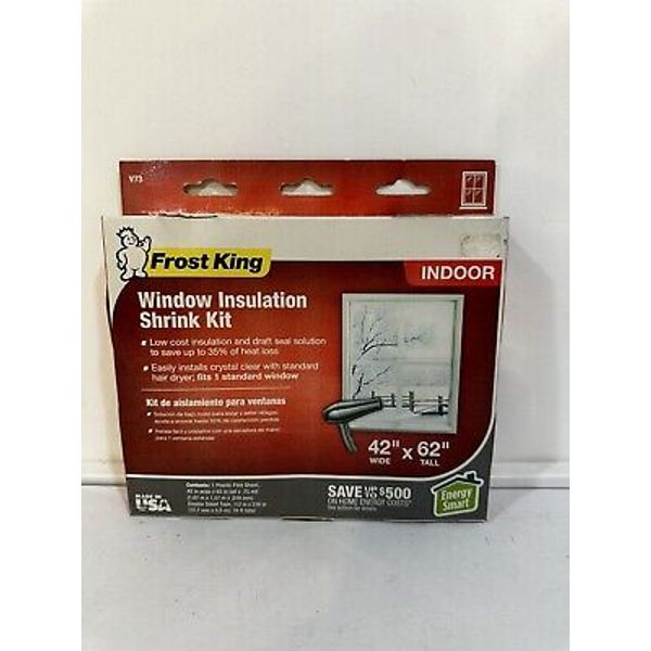 FROST KING V73 3 pack Window Insulation Kit 42"X62" For Standard Window OPEN BOX