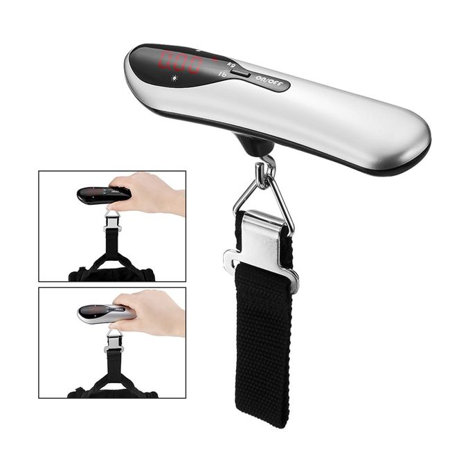 Portable Luggage Scale Weight 50kg Handheld Digital LED Display Mini Weighing  Weight Suitcase Scale With Strap (Without Battery)