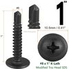 Modified Truss Head Self Drilling / Tapping Screws # 8 x 1" K-Lath Black (6500)