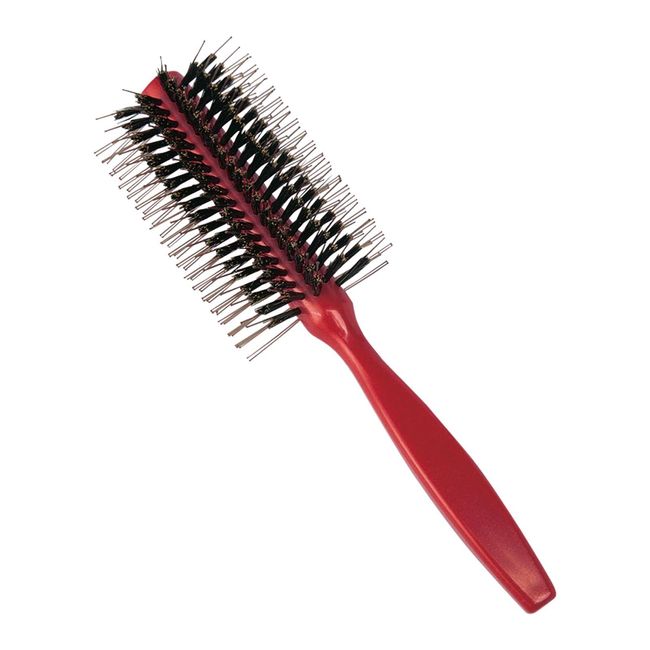 Como Life Hairdresser's Easy Volume Up Brush, Natural Pig Bristle, Hair Brush, Half Roll Brush, Blow Brush, Comb, Volume, Tangle, Anti-Static Electricity, Brushing, Hair Care, Blow Styling, Curl, Hair Set, Shiny, Curly Hair, Professional Recommended (Heat