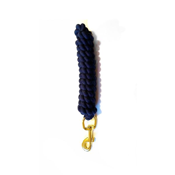 Horse/Pony Cotton Lead Rope with Brass Clip 1.8m (Navy)