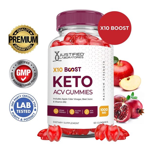 X10 Boost Keto ACV Gummies 1000MG Apple Cider Vinegar 60 Gummys