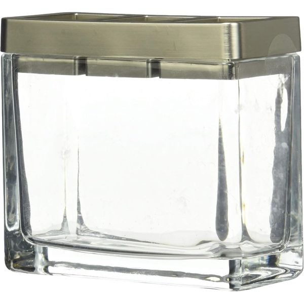 InterDesign 24360EJ Toothbrush Stand Holder Lavatory Clear Matte Nickel
