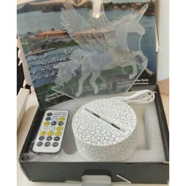 NIB UNICORN LED Night Light Acrylic  Bedroom Nightstand 16 Color Remote Control