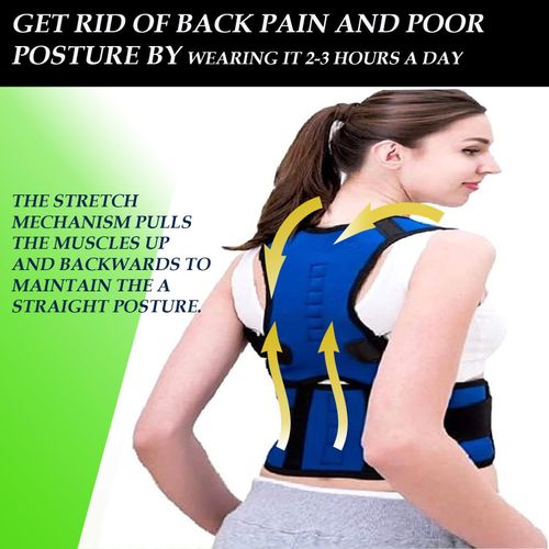 Posture Corrector Magnetic Neoprene Orthopedic Belt Brace, Adjustable Therapy Lumber Spine Lower Backache Waist Spinal Support Strap Lower Upper Back Scoliosis Shoulder Neck Pain Relief for Men Women