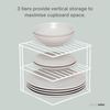 simplywire – 3 Tier Plate Rack - Kitchen Cupboard Organiser – White - Square