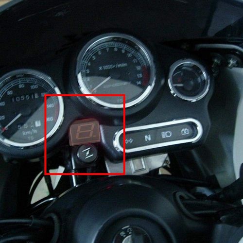 Motorcycle 6 Speed Digital Gear Indicator Lever Sensors Gear Display Neutral Position LED Readout Easy Installation Weatherproof Compatible with Most Bikes
