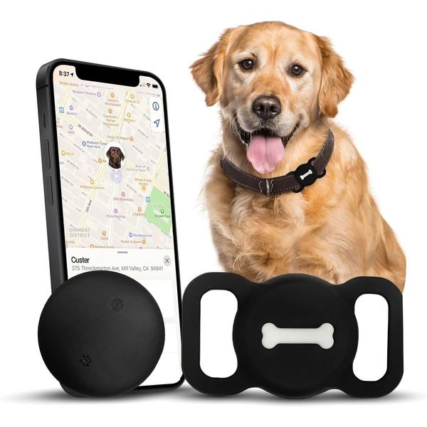 Smart Pet Tracker with Collar Holder, Work with Find My,Only Applicable to iOS
