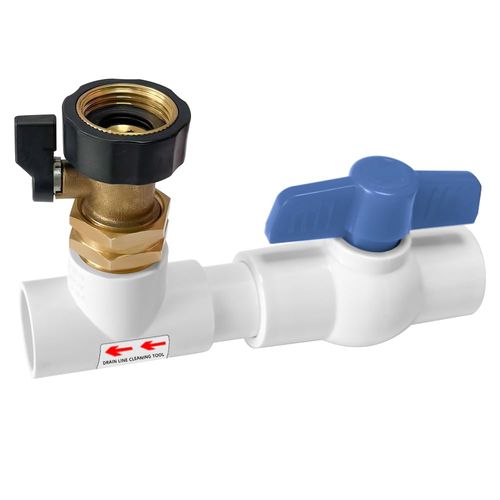3/4 Thread Garden Pipe Fitting AC Drain Line Cleaner Tool, 3/4 Ball valve AC Drain Line Unclogger, Effectively Unclog condensate water blockages (1 PACK)