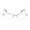 JoXiGo Half Frame Reading Glasses for Men Women Metal Rectangular Frame Spring Hinge + Glasses Strap,Silver +3.0