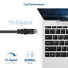 Cloud Care 10-Pack Snagless Cat 6 Ethernet Cable 10 ft (Cat6 Cable, Cat 6 Cable, Internet Cable, Network Cable) in Black