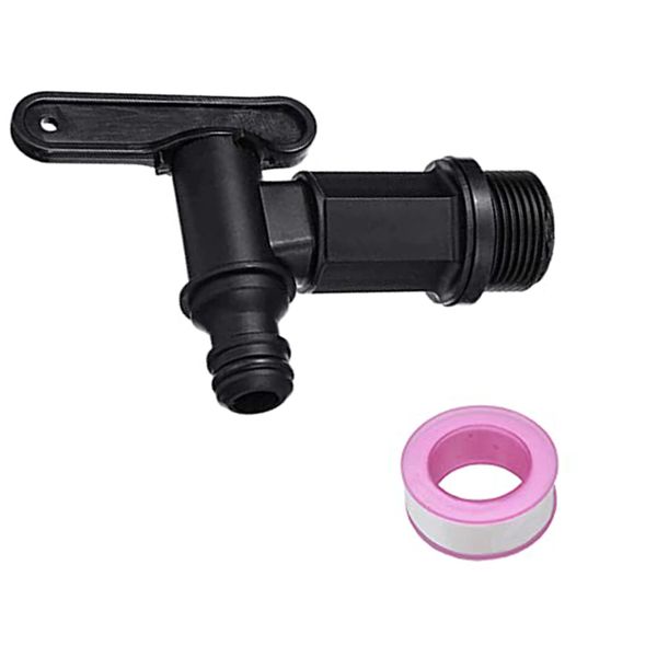 Water Butt Rain Water Collection Barrel Tap-Plastic Snap-Fit Water Butt Rain Barrel Tap,IBC Tank Adapter,3/4" Thread Water Butt Storage Tank Hose Fitting Parts,for Home Garden Water Connectors