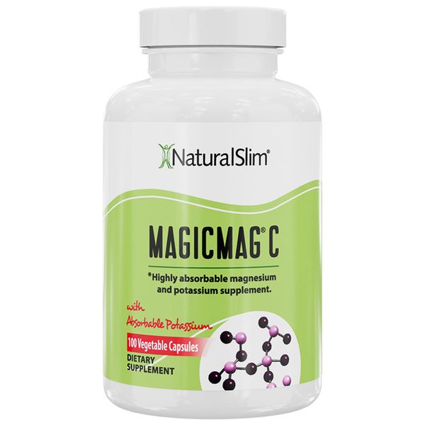 NaturalSlim MagicMag C Magnesium Citrate Capsules – Magnesium Supplement with Natural Potassium | Sleep Support, Heart Health, and Muscle Cramp Relief | Gluten-Free, 100 Capsules (1 Pack)