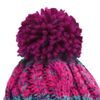 Beechfield Junior Corkscrew Pom Pom Beanie - Stripe Design - Retro Blues