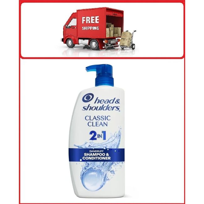 Head & Shoulders 2 in 1 Dandruff Shampoo and Conditioner, Classic Clean, 28.2 fl