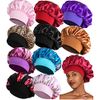10PCS Satin Bonnets for Black Women, Large Braids Bonnet Wide Band Hair Bonnets
