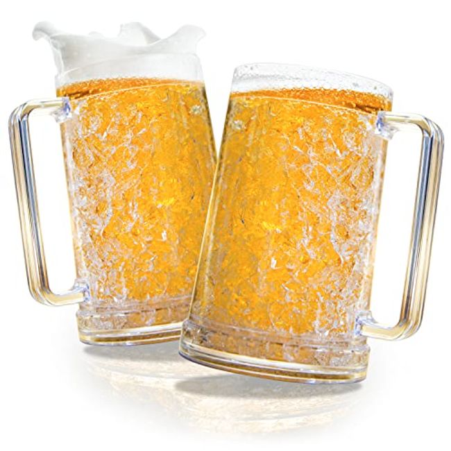 Freeze Beer Glasses, 16 Ounce Freezer Gel Chiller Double Wall Plastic Frozen  Pint Glass, Set Of 2 - Buy Freeze Beer Glasses, 16 Ounce Freezer Gel  Chiller Double Wall Plastic Frozen Pint