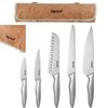 Hecef Kitchen Knife Set 5Pcs Stonewashed Chef Knife Cutlery Set Dishwasher Safe