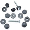 50 x Graphite Grey Hinged Screw Cover Caps Pozi Phillips Pan Head Countersunk