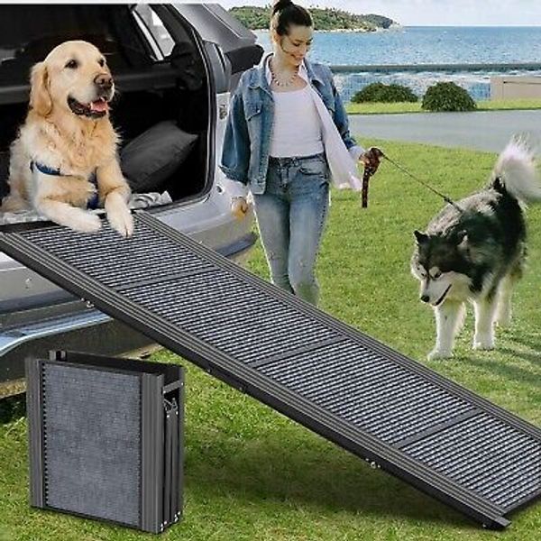 Dog Ramp for Car 63" Long & 17" Wide Folding Portable non-slip Pet Stair Ramp ct