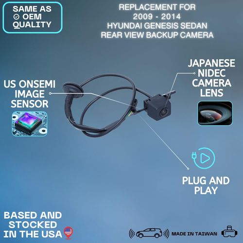 Backup Camera Replaces for 2009 2010 2011 2012 2013 2014 Hyundai Genesis Sedan OE Part # 95760-3M060, 95760-3M050, 95760-3M000, 95760-3M061, 95760-3M200