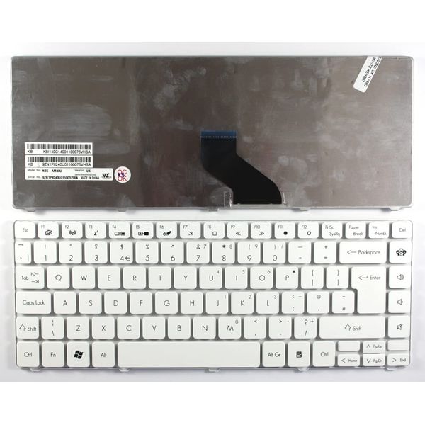 Power4Laptops UK Layout White Replacement Laptop Keyboard Compatible With Packard Bell EasyNote NM85