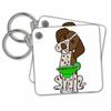 set of 6 Key Chains - Funny Cute German Short-haired Pointer Drinking Margarita Pets