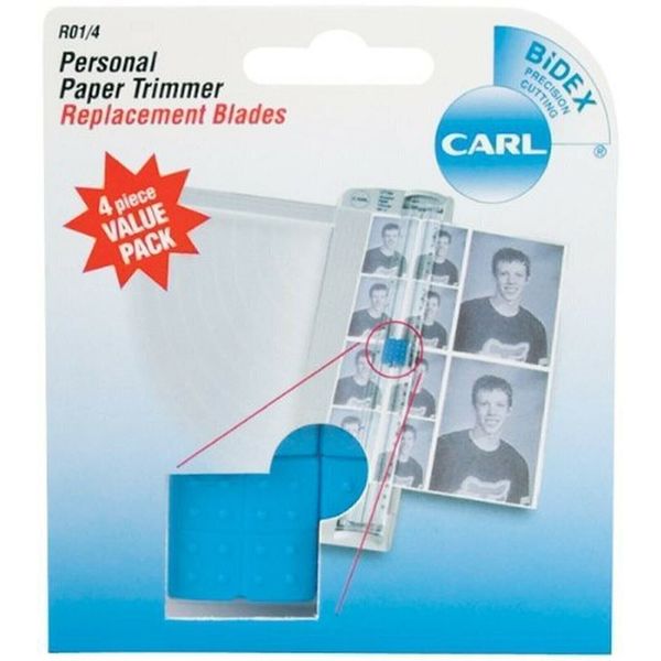 CARL BRANDS Carl Personal Paper Trimmer Replacement Blades 4/Pkg-Straight; Fo...