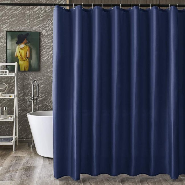 Dehome Shower Curtain Blindfold Mildew Resistant Waterproof Shower Curtain with Ring Width 180cm Length 180cm Navy