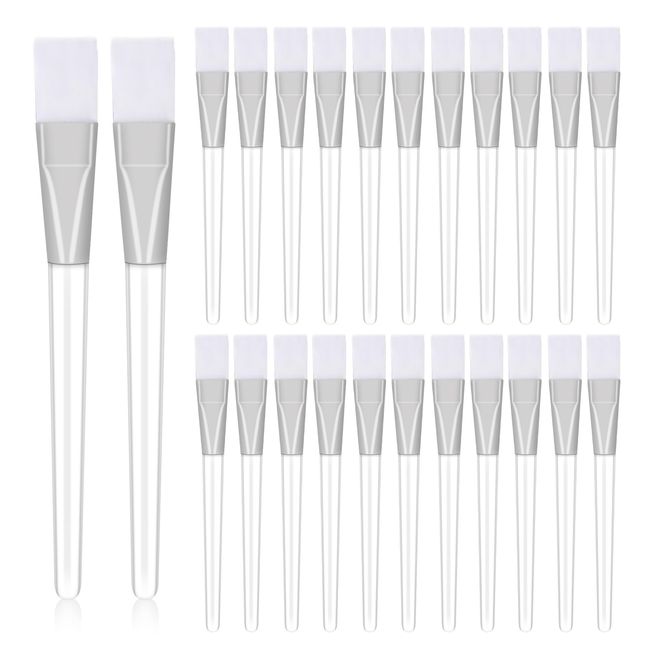 24 Pcs Facial Mask Brushes for Cosmetic Makeup Soft Hair Facial Mud Mask Applicator Transparent Face Mask Brush Multifunctional Beauty Tool for Facial Mask Body Lotion or Mixed Mask