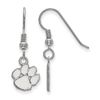 Clemson Extra Small (3/8 Inch) Dangle Earrings Wire (Sterling Silver)