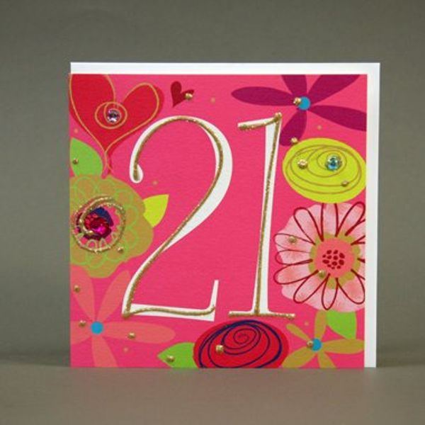 " 21st BIRTHDAY " HANDMADE BIRTHDAY CARD - JCE31