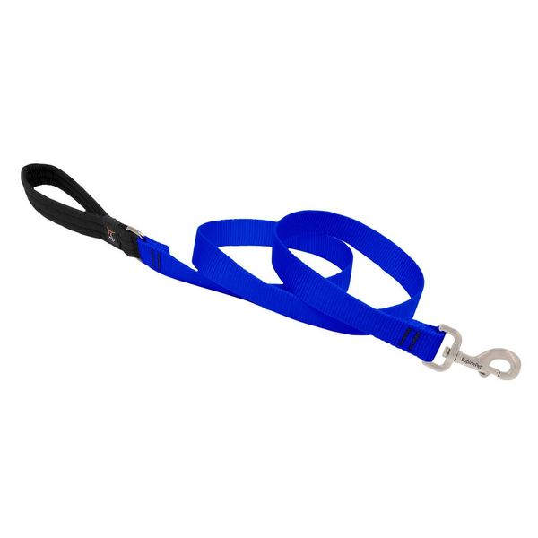 Dog Leash by Lupine in 1" Wide Blue 4-Foot Long with Padded Handle