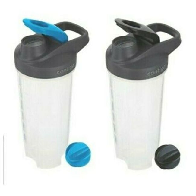 Protein Shaker Bottles ~ Mixer Cups Shake & Go ~ CONTIGO 28 oz. each 2 Pack