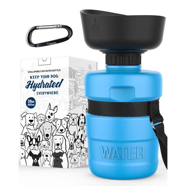 lesotc 2022 Upgraded Pet Water Bottle for Dogs,Dog Water Bottle Foldable,Leak Proof Dog Travel Water Bottle,Dog Water Dispenser,Lightweight & Convenient for Outdoor Walking,Hiking,Travel,BPA Free