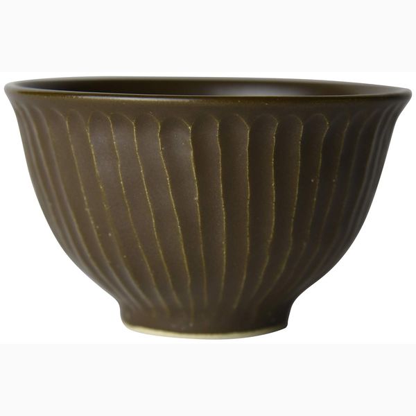 Mashiko Ware TS-07 SHINOGI Rice Bowl, Brown