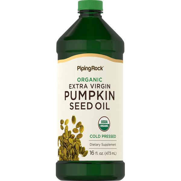 Pumpkin Seed Oil Organic 16oz | Cold Pressed | Extra Virgin | Non-GMO, Gluten Free | By Piping Rock