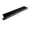 BIGtec Patch Panel 24 Port CAT6a 19 Inch Black Patch Panel Shielded 24x RJ45 Connection 19 Inch Rack Installation Server Mount Network Cabinet