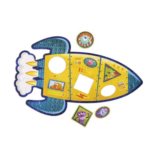 Peaceable Kingdom Shimmery Rocket Floor Puzzle