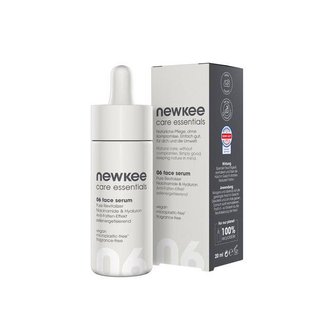 newkee face serum (20ml), Hyaluron, Vegan, mit pflegendem Soforteffekt, von Manuel Neuer & Angelique Kerber