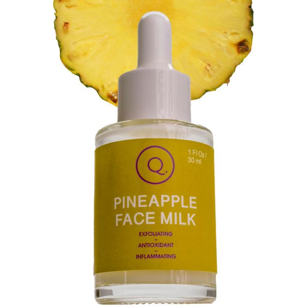 Exfoliating Pineapple Face Milk Serum with Olive Leaf Extract and Allantoin, 1 Fl Oz / 30 ml