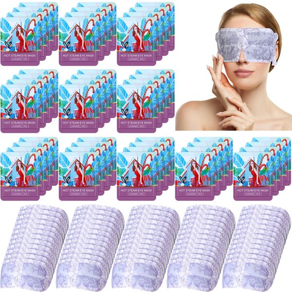 60 Pcs Disposable Steam Eye Mask Bulk Heated Eye Masks for Dry Eyes Spa Warming Eye Mask Self Heating Eye Masks with Warm Moist Warm Compress for Eye Stress Dark Circle Relief Sleep Mask(Lavender)