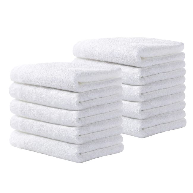 Yoofoss Bamboo Face Cloths 10 Pack Baby Wash Cloths Towel Set for Bathroom-Hotel-Spa-Kitchen Multi-Purpose Face Towels Fingertip Towels & WashCloths 25x25cm - White