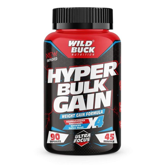 Wild Buck Hyper Bulk Gain for Weight & Muscle Gain 90 Capsules