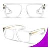 Chunky Square Blue Light Blocking Glasses Crystal Clear Frame Eyeglasses