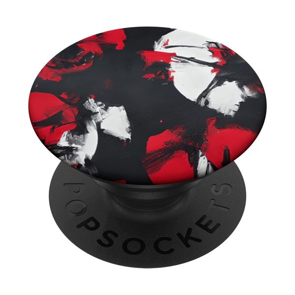 Cool Abstract Black, White & Red Punk Geometric Effect PopSockets Adhesive PopGrip