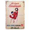 1963 baseball st louis scorecard program  metal tin sign